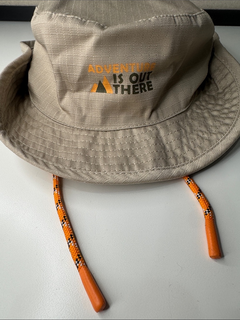 Zara Beige Bucket Hat with Brass Snap Detail